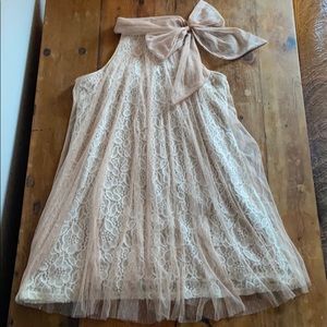 High neck lace dress